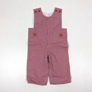 Remember Nguyen Longalls Romper Baby Boys Size 9m Red Gingham Christmas Boutique